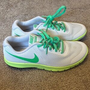 Nike White/Lime Green/yellow Athletic Shoes